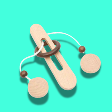 Wooden Ring Escape Puzzle – Classic Brain Teaser Intelligence Toy