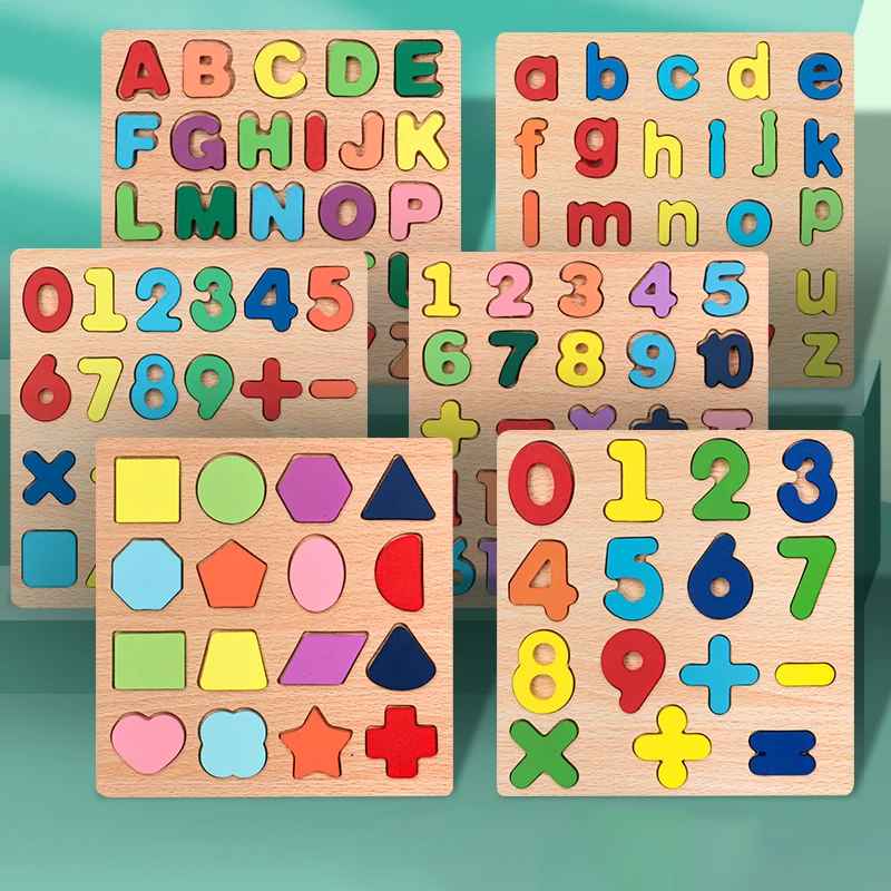 Alphabet & Numbers Wooden Puzzle Board – Montessori Learning Toy