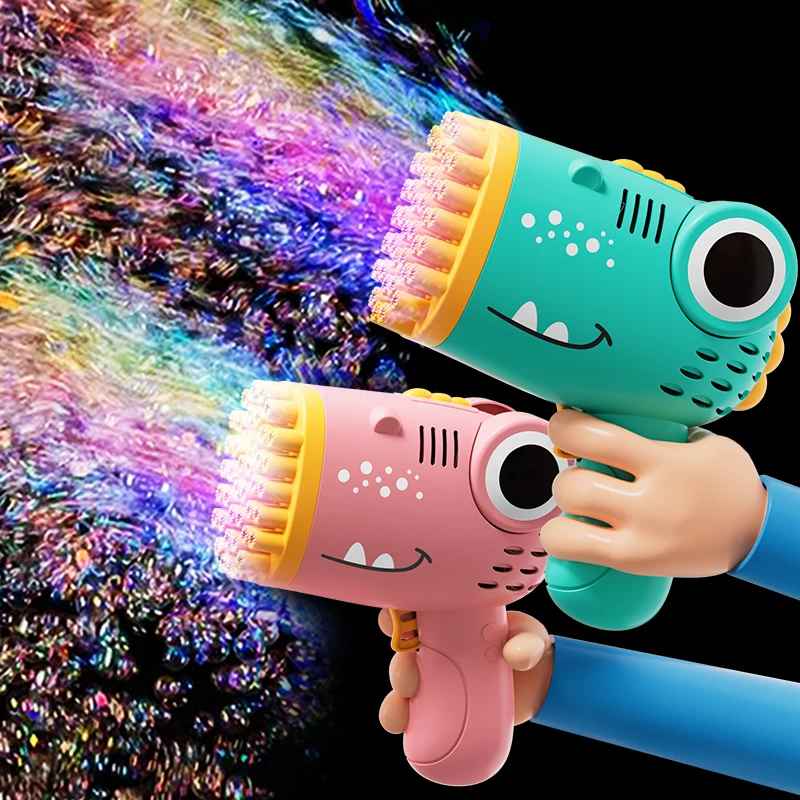 Dinosaur Electric Bubble Gun – 40-Hole Bubble Machine for Kids