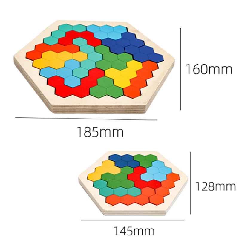Colorful Wooden 3D Tangram Puzzle – Educational Shape Game for Kids
