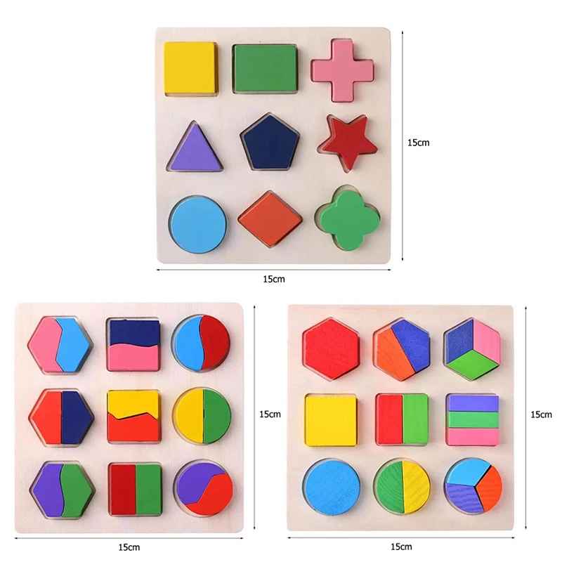 Wooden Geometric Shape Sorting Puzzle – Montessori Educational Toy