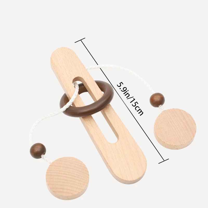 Wooden Ring Escape Puzzle – Classic Brain Teaser Intelligence Toy