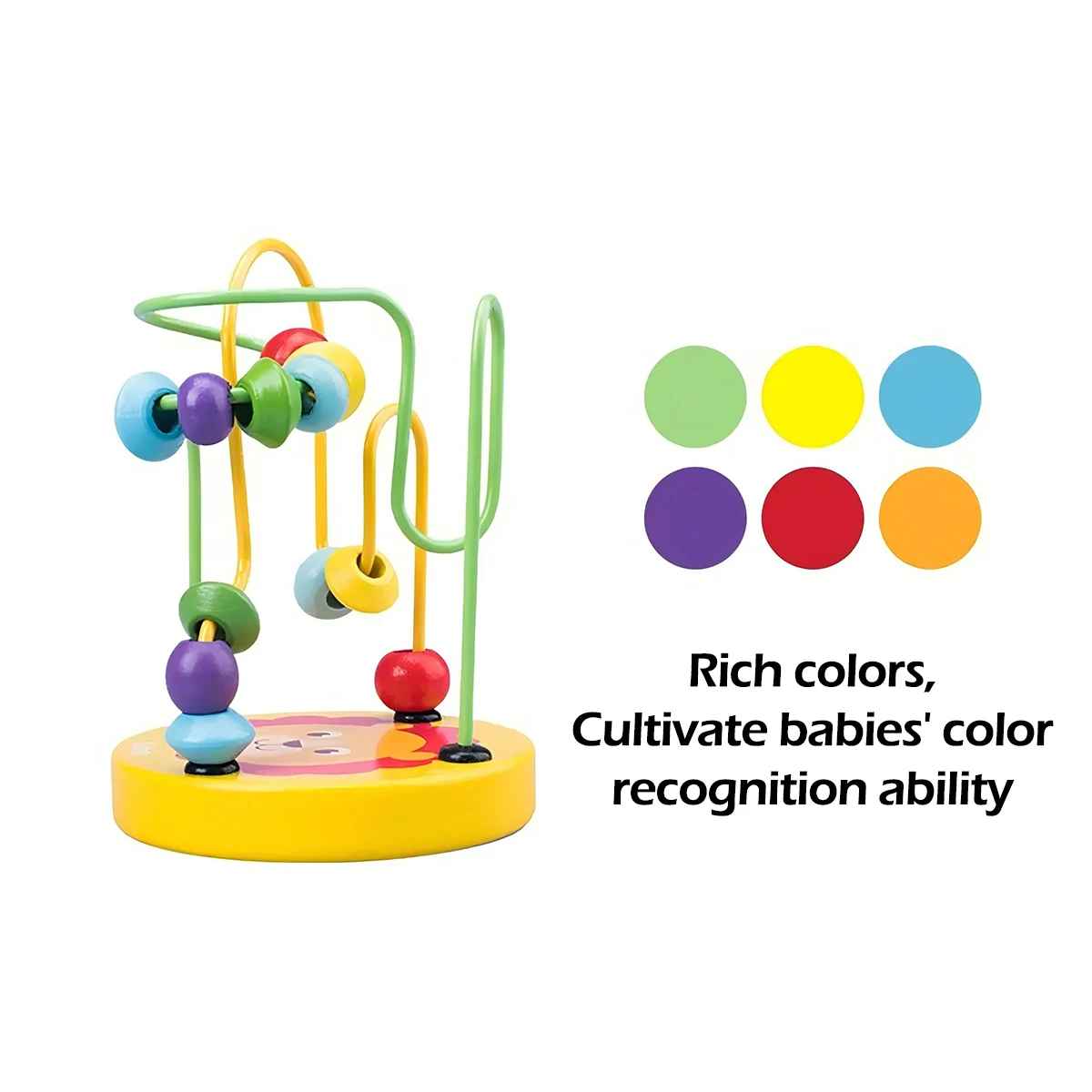 Wooden Bead Roller Coaster – Preschool Learning Maze Toy for Kids