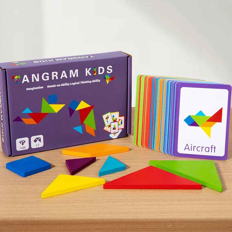 3D Wooden Animal Tangram Puzzle – Montessori Educational Toy for Kids