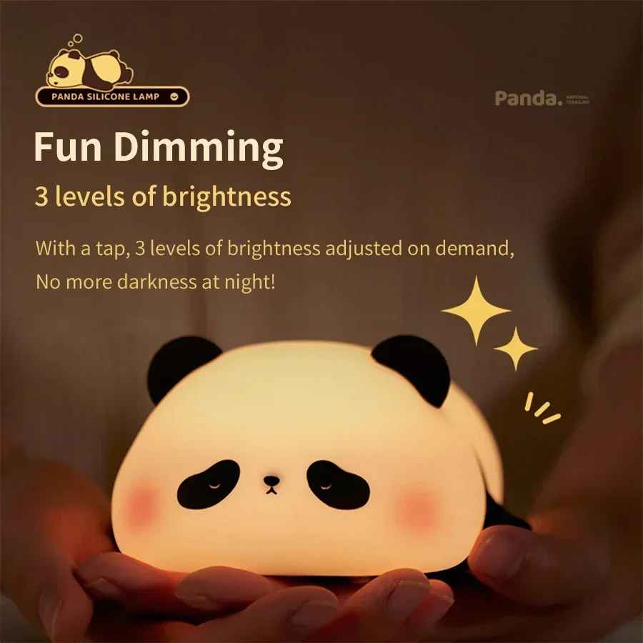 Panda LED Night Light – Touch Sensor Silicone Lamp for Kids Room
