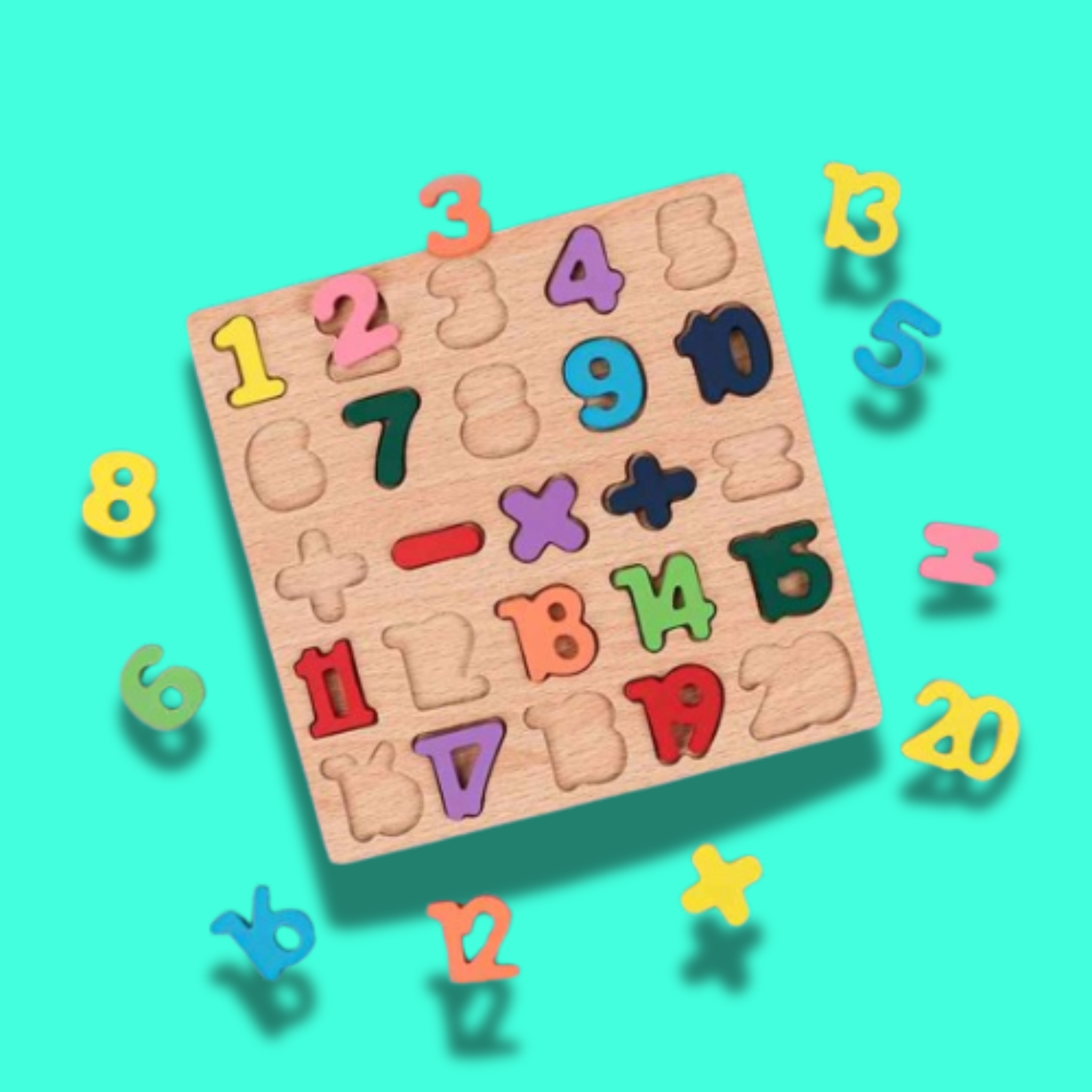 Alphabet & Numbers Wooden Puzzle Board – Montessori Learning Toy