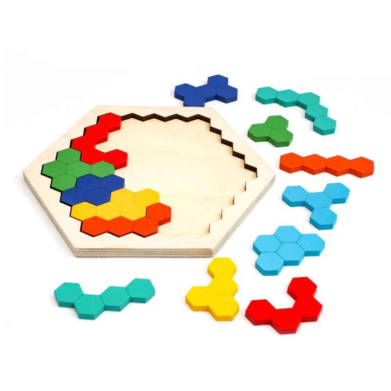 Colorful Wooden 3D Tangram Puzzle – Educational Shape Game for Kids