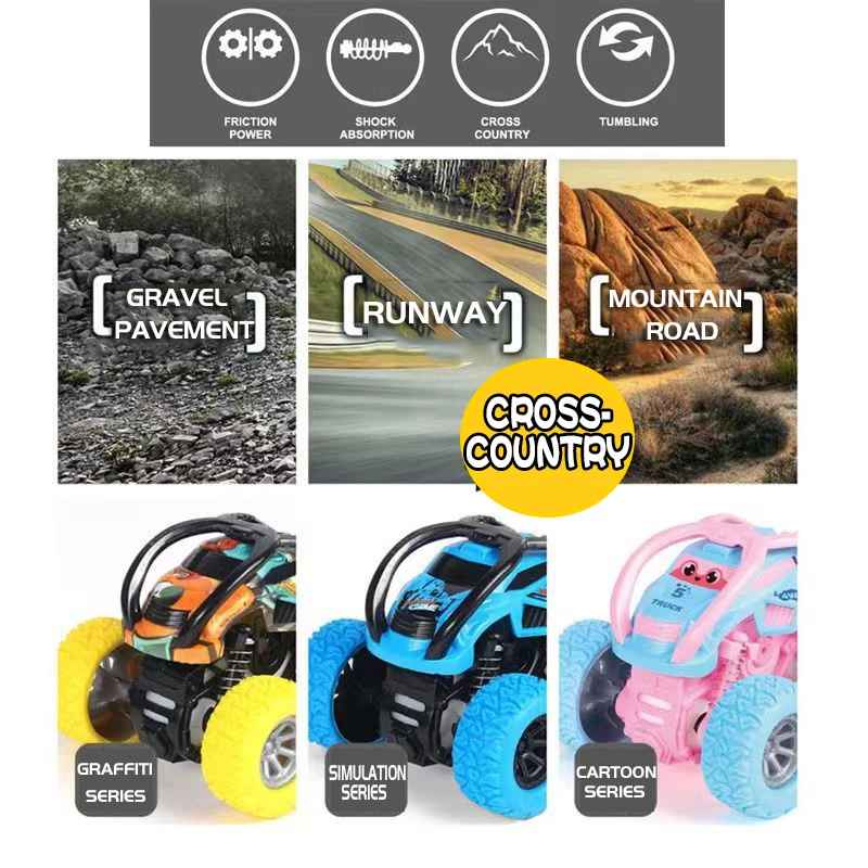 Inertial Off-Road Stunt Car – Fall-Resistant 360° Rotation Toy Vehicle