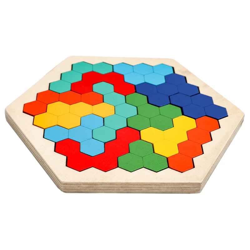 Colorful Wooden 3D Tangram Puzzle – Educational Shape Game for Kids