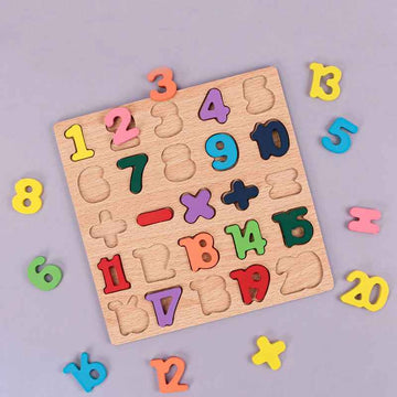 Alphabet & Numbers Wooden Puzzle Board – Montessori Learning Toy