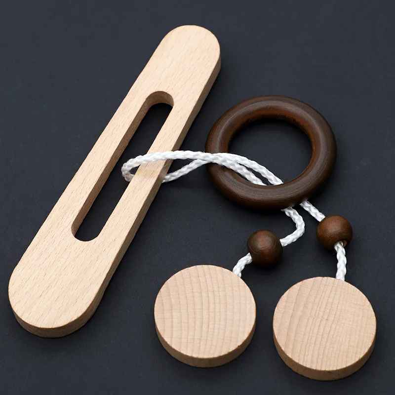 Wooden Ring Escape Puzzle – Classic Brain Teaser Intelligence Toy