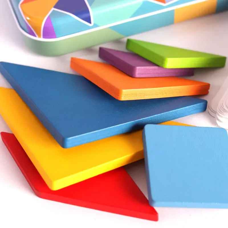 3D Wooden Animal Tangram Puzzle – Montessori Educational Toy for Kids