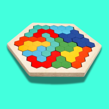 Colorful Wooden 3D Tangram Puzzle – Educational Shape Game for Kids