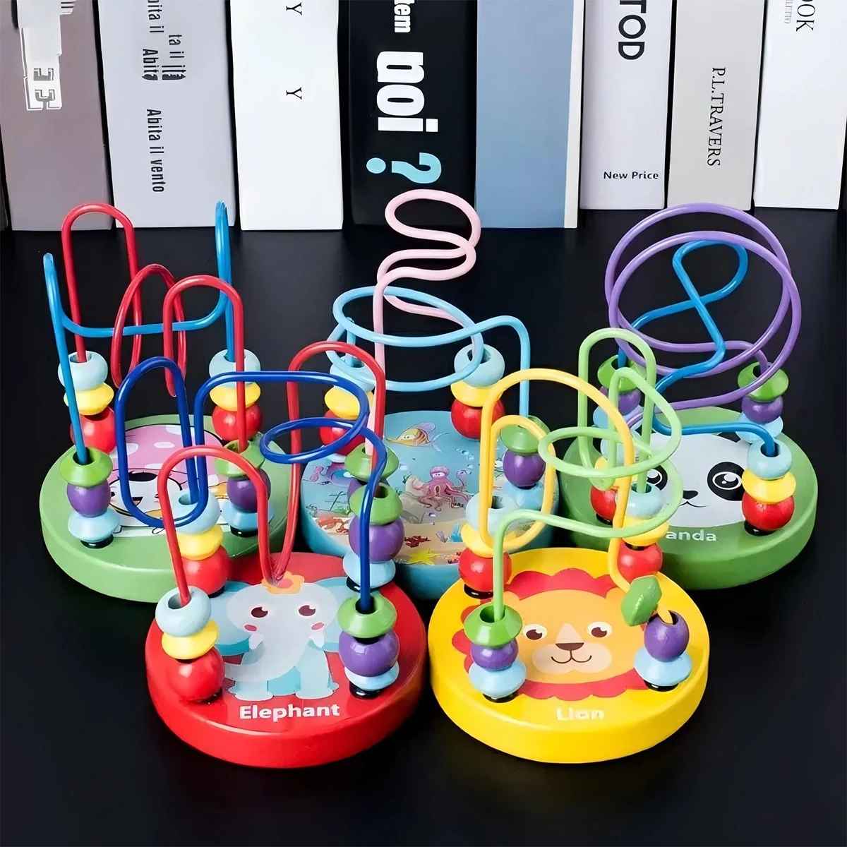 Wooden Bead Roller Coaster – Preschool Learning Maze Toy for Kids