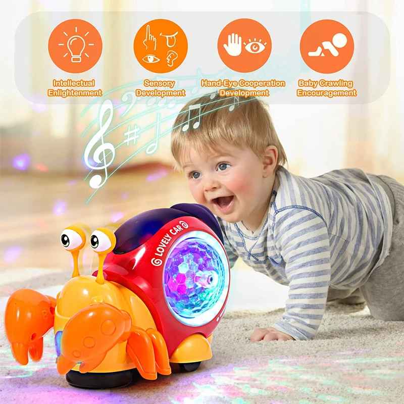 Crawling Crab Baby Toy – Musical Light-Up Interactive Toy for Toddlers