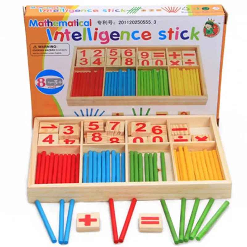 Wooden Counting Sticks Math Set – Montessori Learning Toy for Kids
