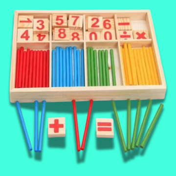 Wooden Counting Sticks Math Set – Montessori Learning Toy for Kids