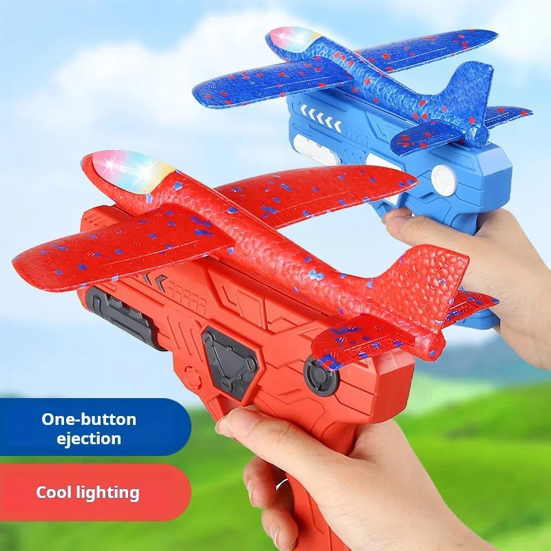 Foam Airplane Launcher Gun – Outdoor Gliding Plane Toy for Kids