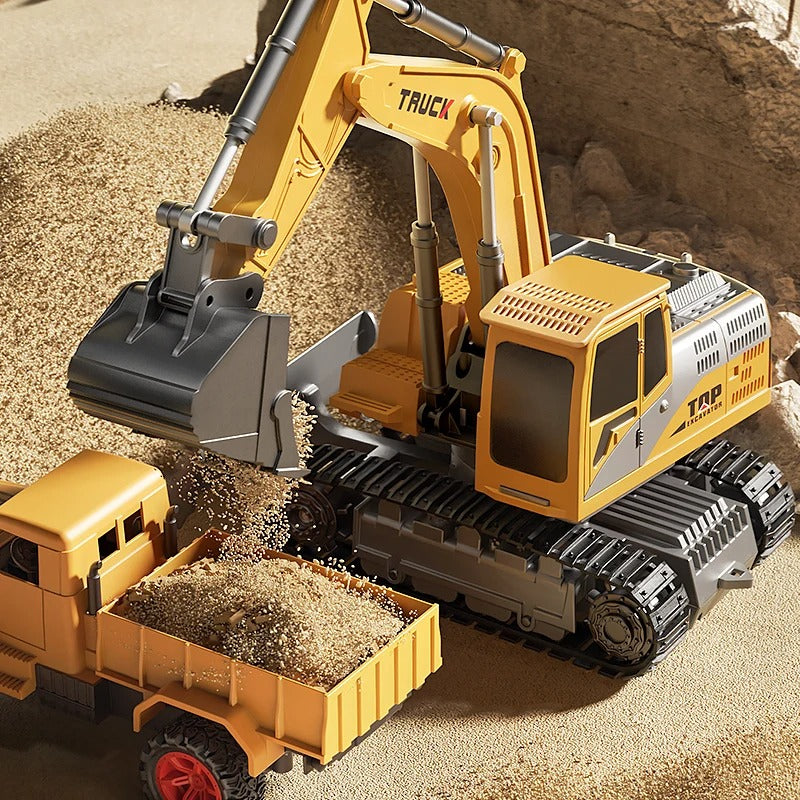 Alloy Remote Control Excavator Toy with Lights & Sound