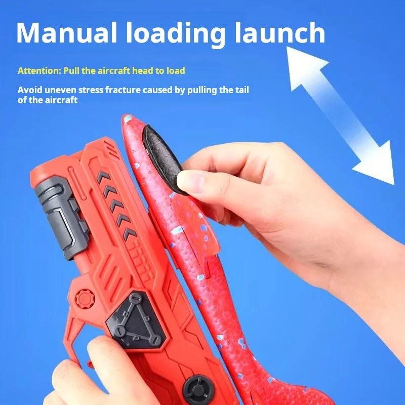Foam Airplane Launcher Gun – Outdoor Gliding Plane Toy for Kids