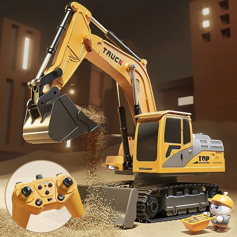 Alloy Remote Control Excavator Toy with Lights & Sound