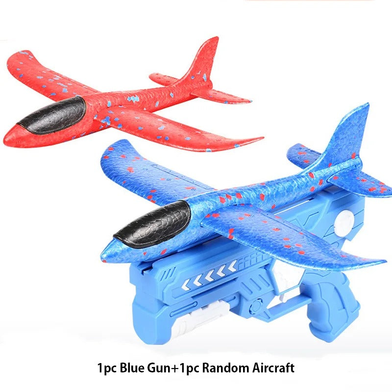 Foam Airplane Launcher Gun – Outdoor Gliding Plane Toy for Kids
