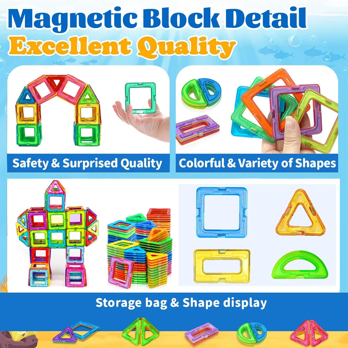 Magnetic Building Blocks STEM Toy – DIY Construction Set for Kids