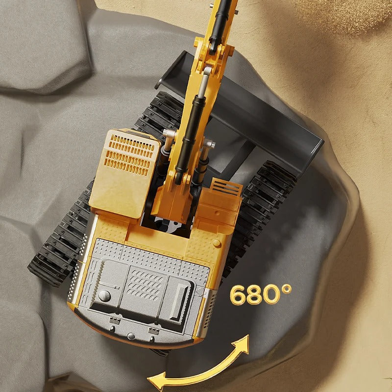 Alloy Remote Control Excavator Toy with Lights & Sound
