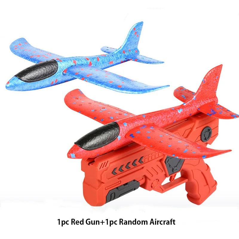 Foam Airplane Launcher Gun – Outdoor Gliding Plane Toy for Kids