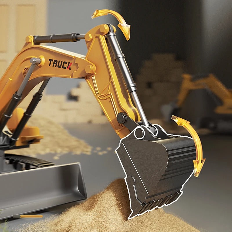 Alloy Remote Control Excavator Toy with Lights & Sound