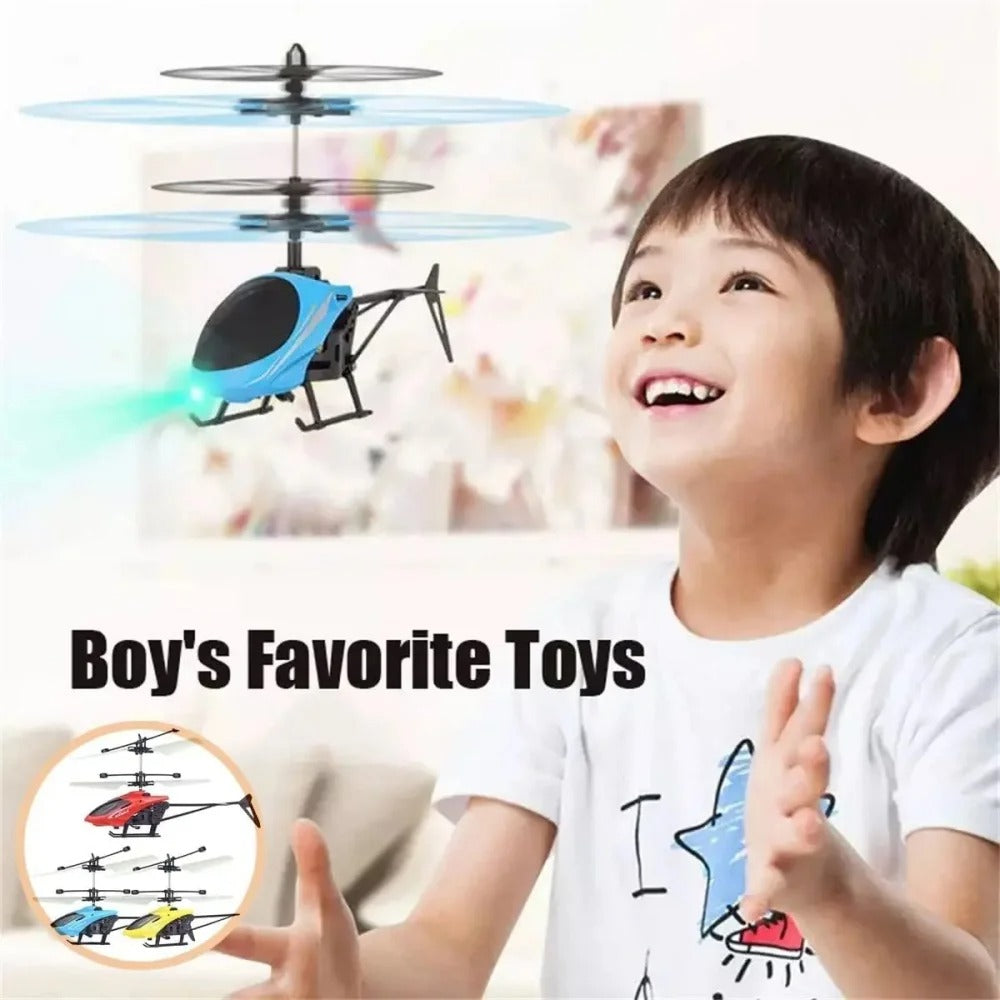 Rechargeable Mini RC Helicopter Drone – Fall-Resistant Remote Control Flying Toy for Kids