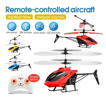 Rechargeable Mini RC Helicopter Drone – Fall-Resistant Remote Control Flying Toy for Kids