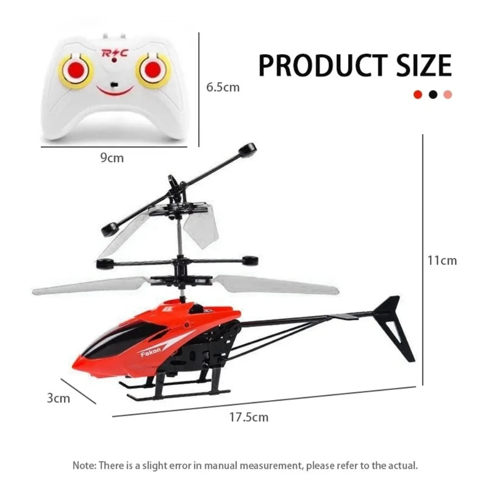 Rechargeable Mini RC Helicopter Drone – Fall-Resistant Remote Control Flying Toy for Kids